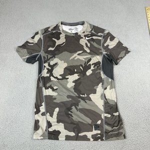 Nike Pro Combat T-Shirt Mens Medium Camo Cotton Dri-Fit Crew Neck Short Sleeve